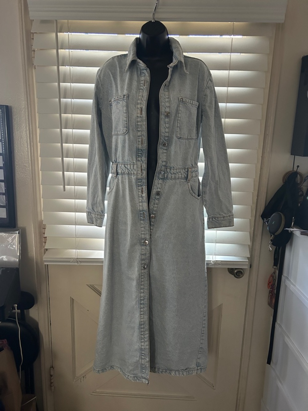 Zara Light Wash Denim Jacket - Pale Blue